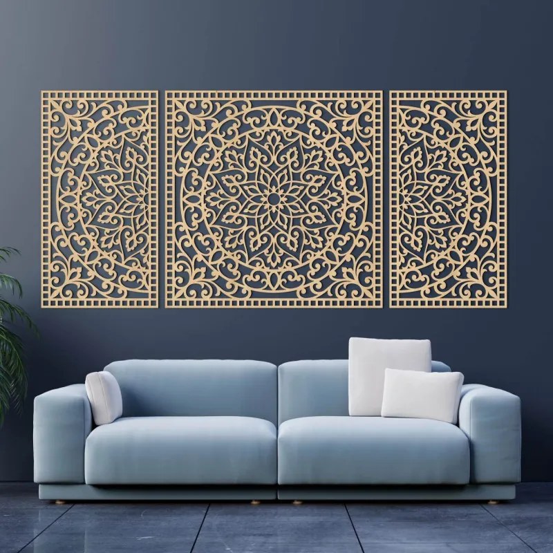 Drewniana dekoracja ścienna Mandala | FLORIA