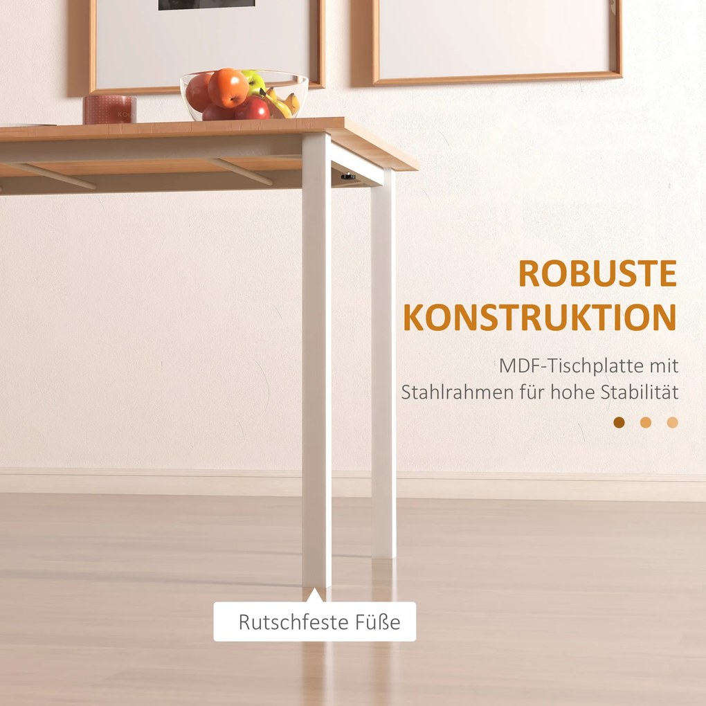 HOMCOM Stół jadalny rozkładany dla 6 osób składany kuchenny brązowo biały nowoczesny | Aosom PL