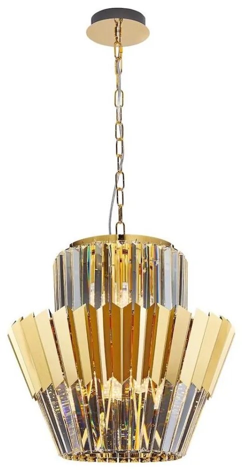 Żyrandol na łańcuchu DONNA 9xE14/40W/230V śr. 45 cm złoty