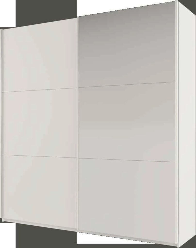 Szafa Przesuwna ORIANNA 225 cm z Lustrem Szafa Dwudrzwiowa Biała