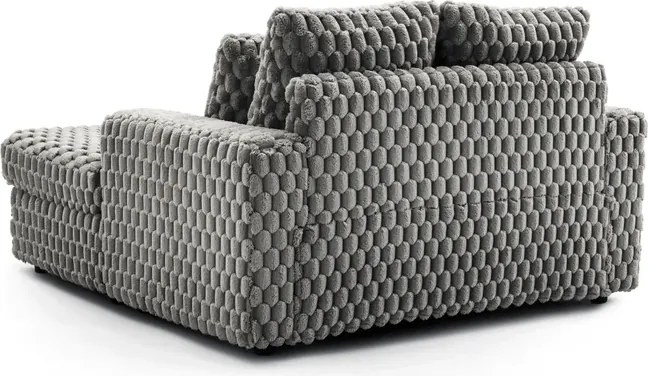 Fotel Wypoczynkowy Sofa KOBEL Szary Pluszowy Nowoczesny