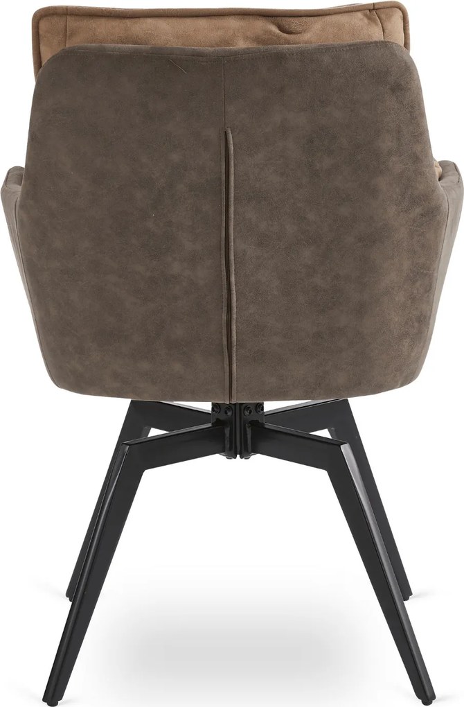 Krzesło Tapicerowane Obrotowe ISLA Brązowe Nowoczesne Loft