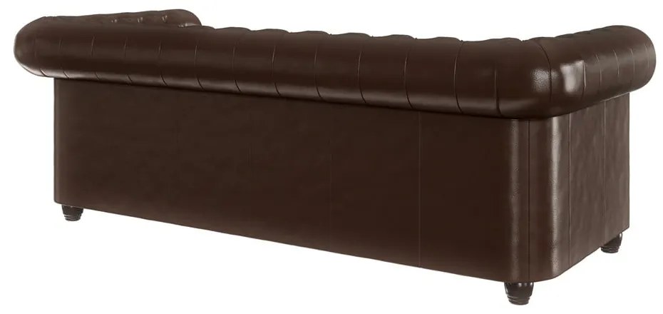 Ciemnobrązowa sofa z imitacji skóry 203 cm York – Ropez