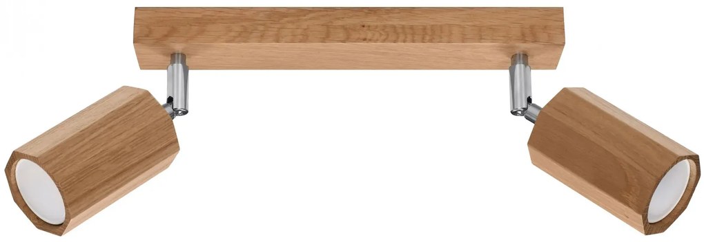 Drewniany plafon z dwoma reflektorami - S473-Bumi