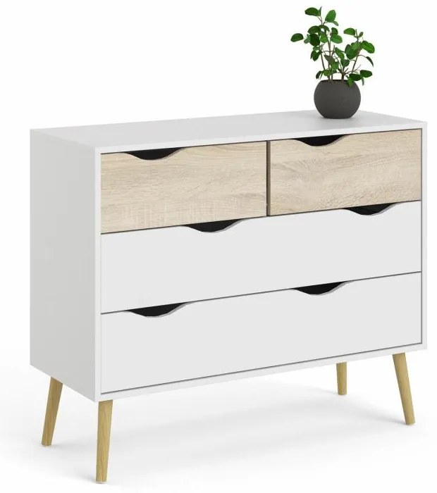 Biała komoda OSLO 75395 z 4 szufladami