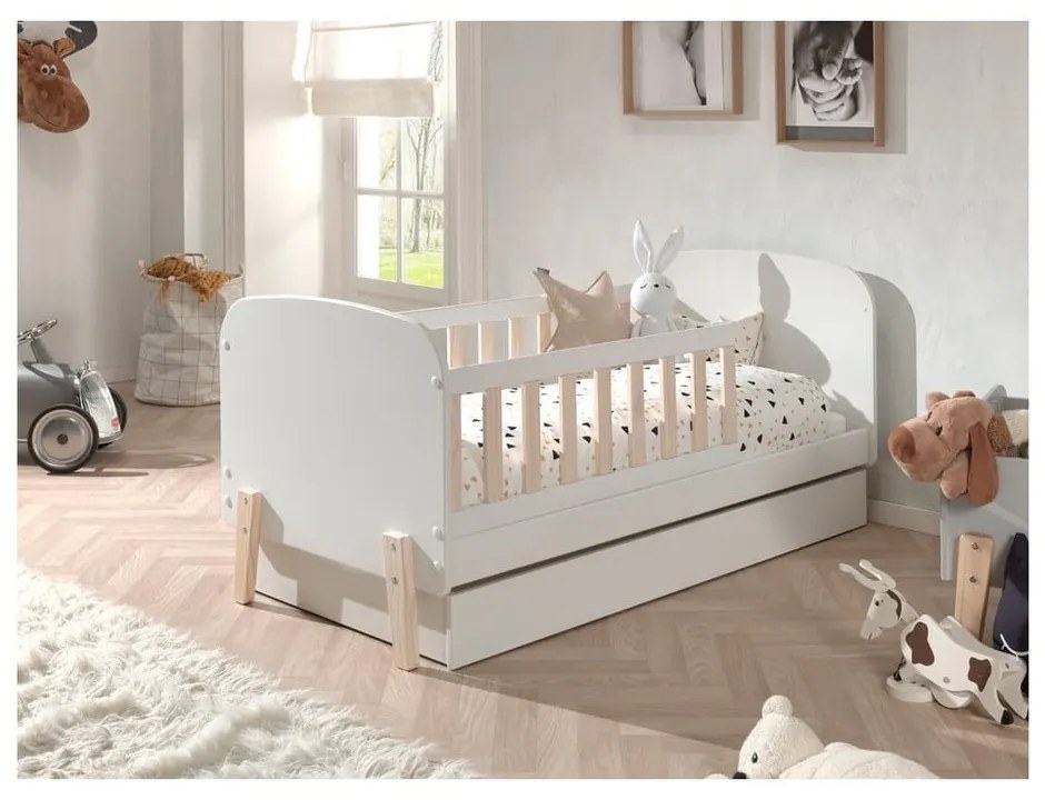 Białe łóżko dziecięce Vipack Toddler, 70x140 cm
