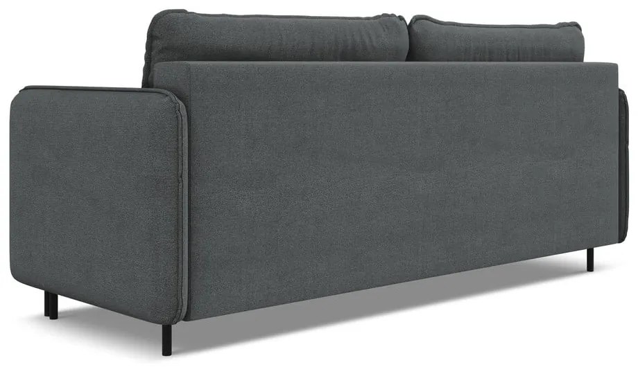 Ciemnoszara rozkładana/ze schowkiem sofa 226 cm Luana – Makamii