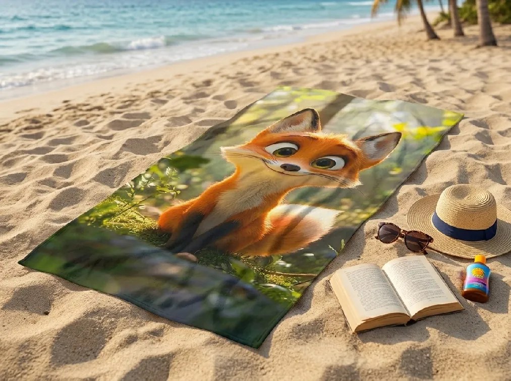 Szybkoschnący ręcznik plażowy VULPINA kolorowy 70 x 140 cm, 100% mikrofibra