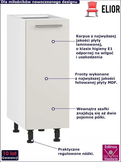 Kaszmirowa dolna szafka kuchenna do zabudowy S2-F79
