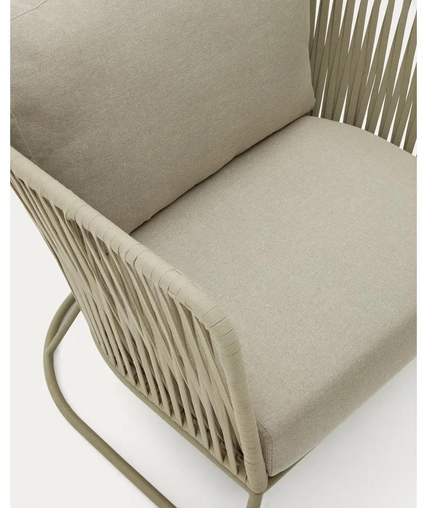 Zielony metalowy fotel ogrodowy Saconca – Kave Home