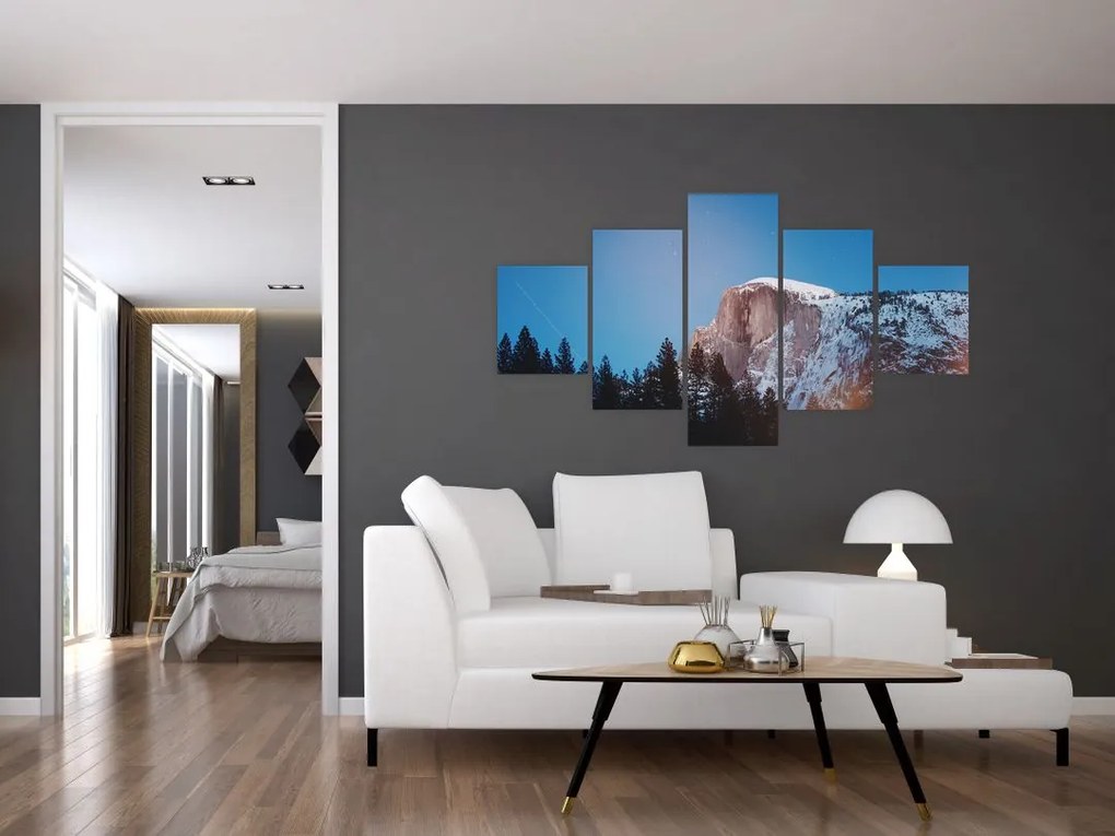 Obraz - Nocny szczyt gór (125x70 cm)
