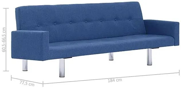 Rozkładana sofa Nesma  z podłokietnikami - niebieska