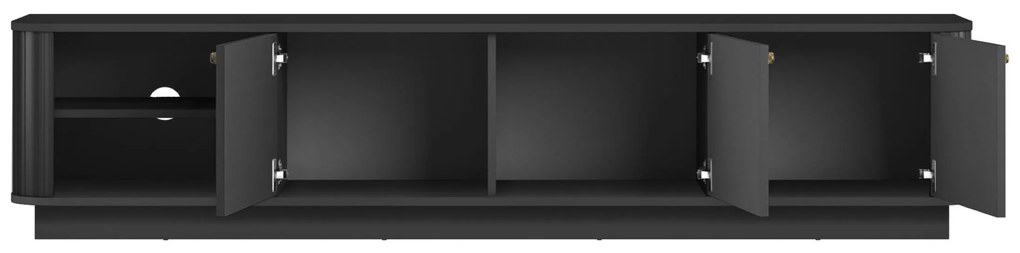 Szafka RTV Vesper 3D 187 cm na cokole - czarny / złote uchwyty