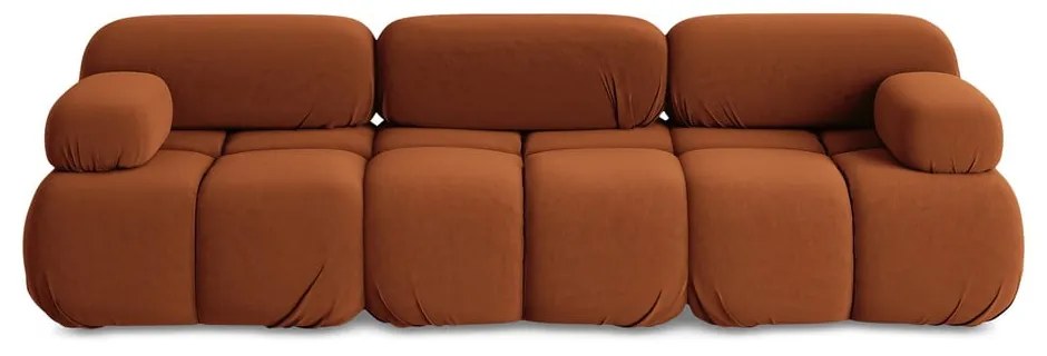 Pomarańczowa aksamitna sofa modułowa 285 cm Lokua – Makamii