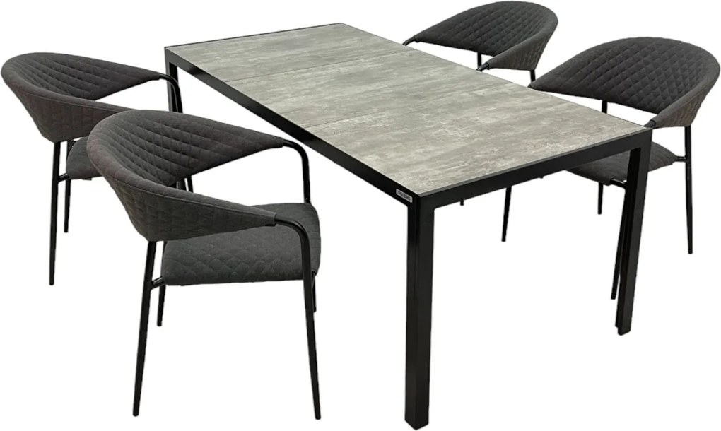 Doppler BERGAMO MELIA LIKA-TEX® ogrodowy zestaw wypoczynkowy 4+1 antracyt
