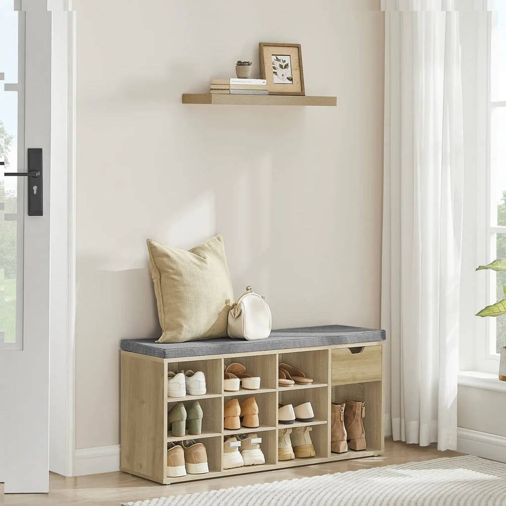 Siedzisko z szafką na buty i szulfadą dąb artisan F2-T86