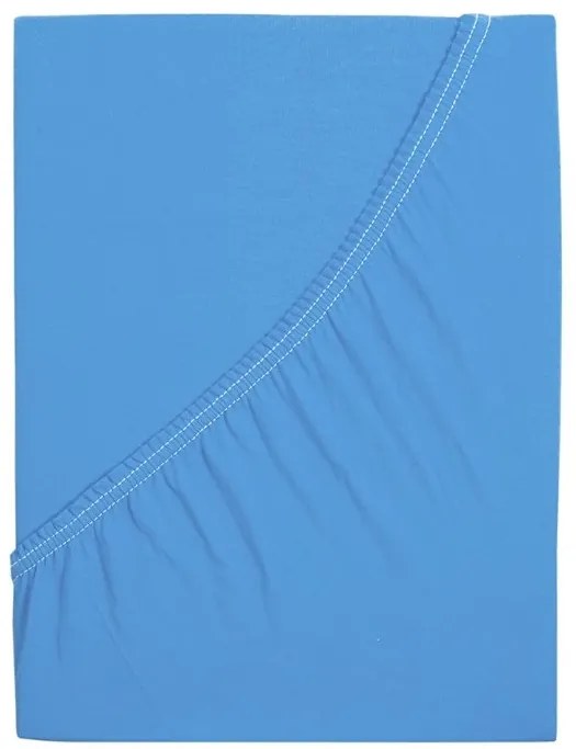 PrzytulneMieszkanie.pl Prześcieradło jersey z bawełny mako LUXORA 90x200 cm jasnoniebieskie