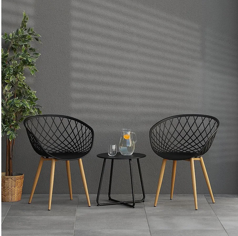 Krzesło ogrodowe 62x80x57 cm czarne