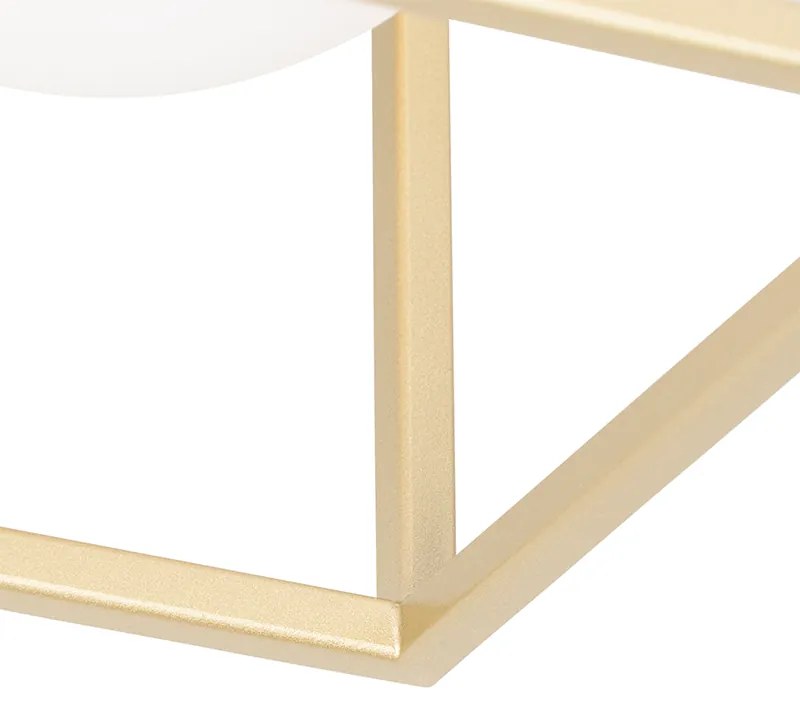 Designerska lampa sufitowa złota z białym szkłem - AniekDesignerski Oswietlenie wewnetrzne