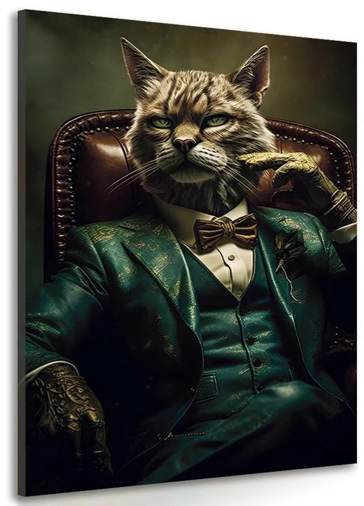Obraz zwierzęcy gangsterski kocur