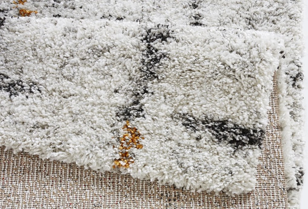 Dywan shaggy Nomadic kratka kremowo-szary 120 cm x 170 cm