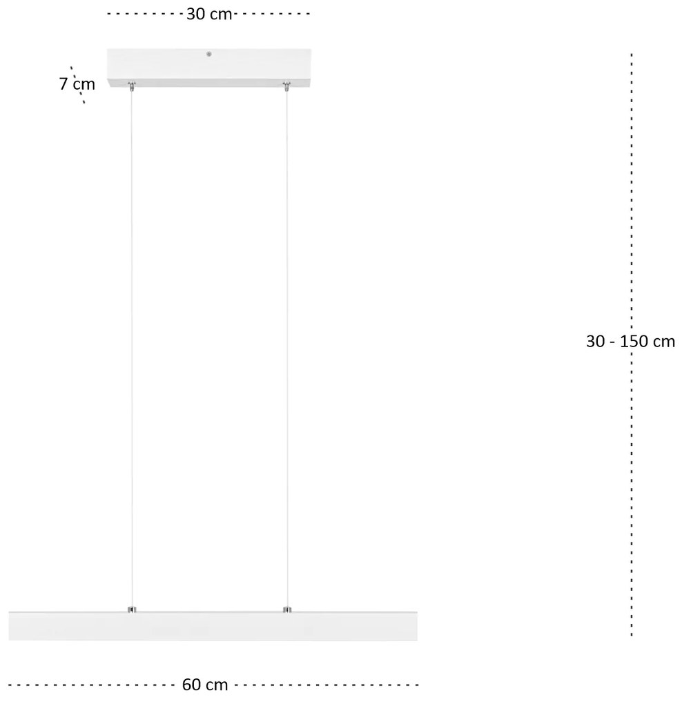 Biała lampa wisząca LED 60 cm z drewna jesionowego L60KB-4K-WEIß wymie