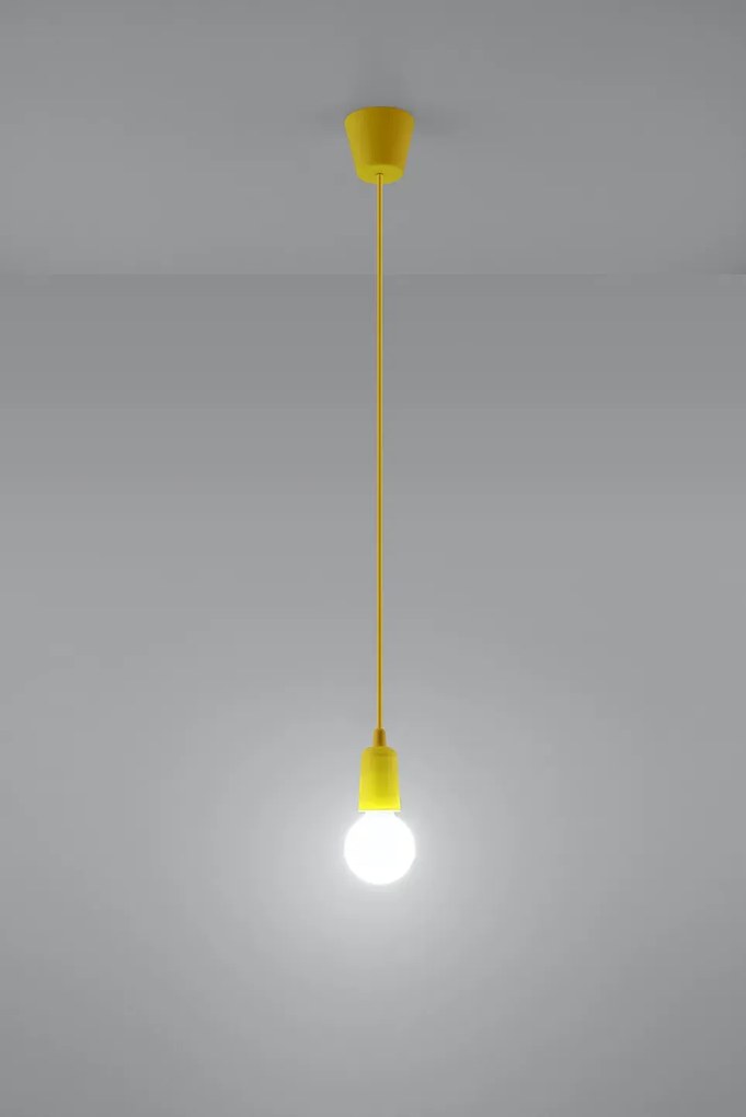 Żółta lampa wisząca w stylu industrialnym - EX541 W6-P62