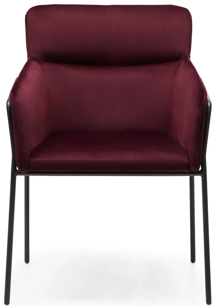 Bordowy designerski fotel HELSINKI VELVET