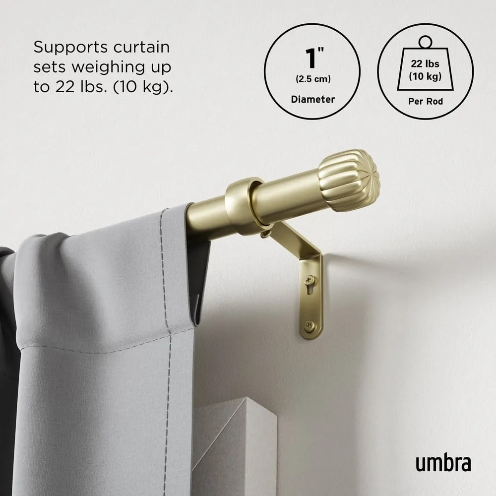 Stalowy regulowany karnisz w kolorze złota 91 - 168 cm Cleo – Umbra