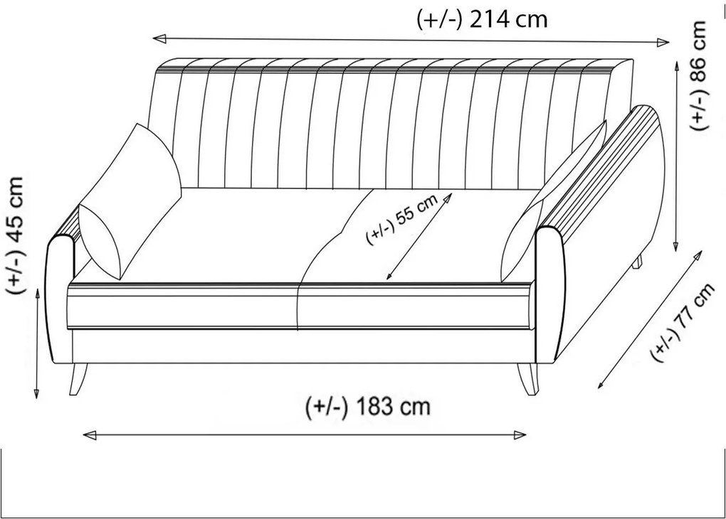 Sofa rozkładana Alkon 3 Dark Grey