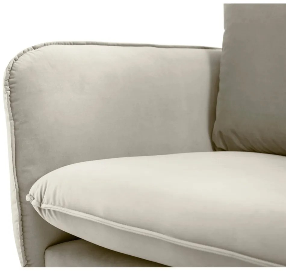 Beżowa aksamitna sofa Cosmopolitan Design Florence, 160 cm