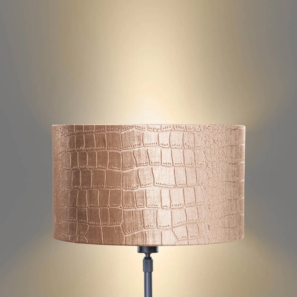 Lampa stołowa czarna z aksamitnym abażurem w designie krokodyla 35cm - Parte klasyczny/Antyczny Oswietlenie wewnetrzne