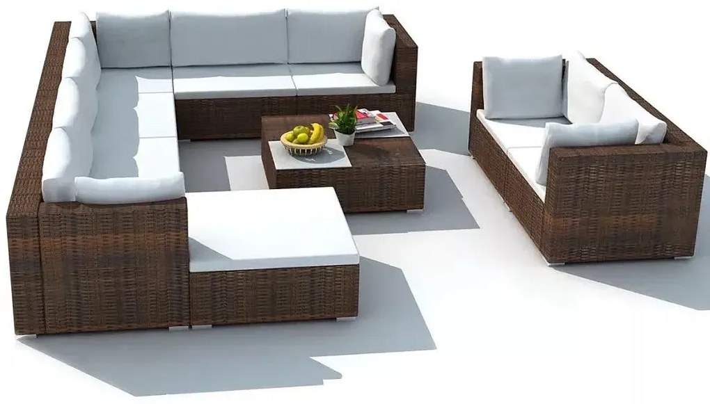 Brązowy zestaw mebli ogrodowych L2-N87