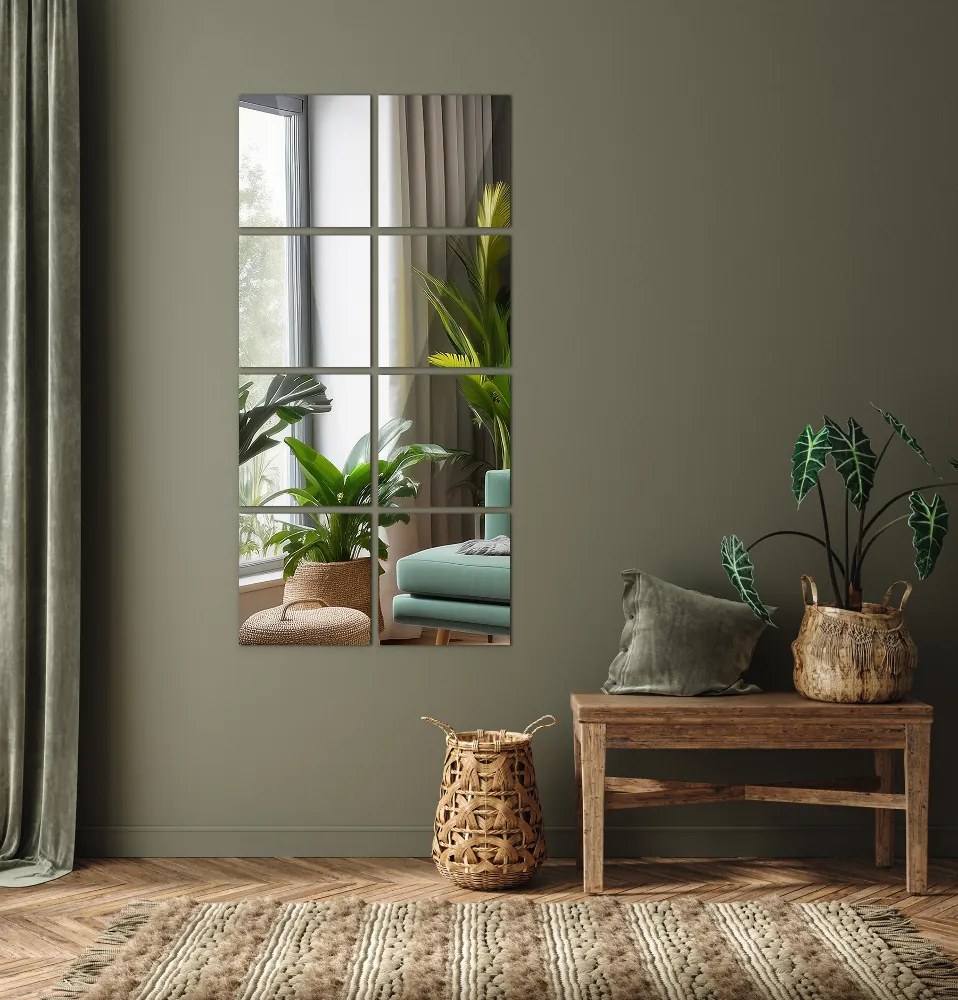 Kwadratowe płytki lustrzane samoprzylepne