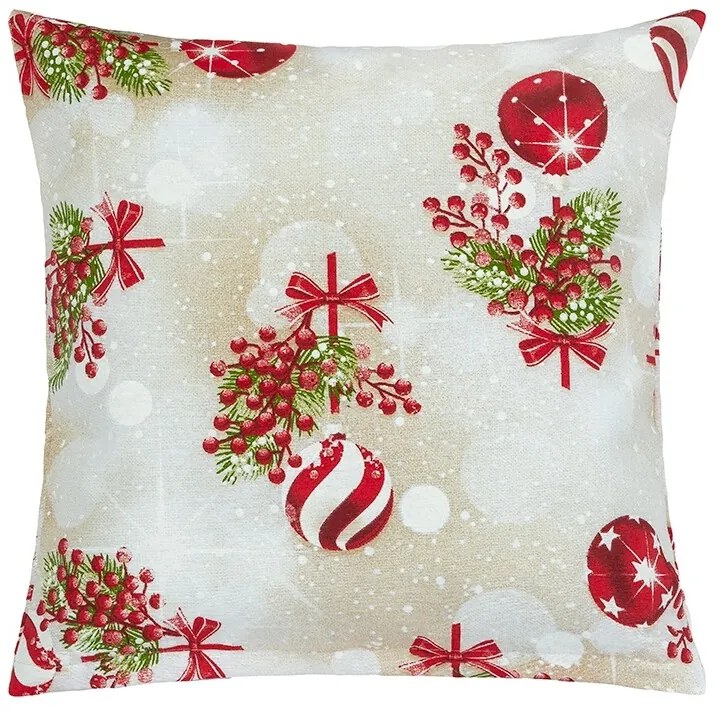 Bellatex Poduszka Boże Narodzenie Ostrokrzew , 45 x 45 cm