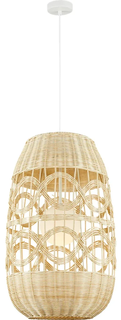 Lampa wisząca ARONA NATURAL 1xE14 fi 400 boho, naturalna, rattan, beż, pojedyncza