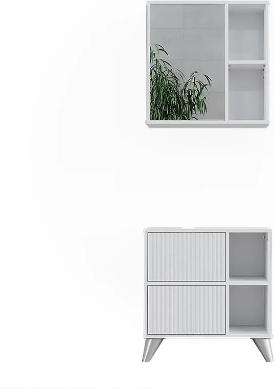 Zestaw mebli łazienkowych biały 60x30x62 leano