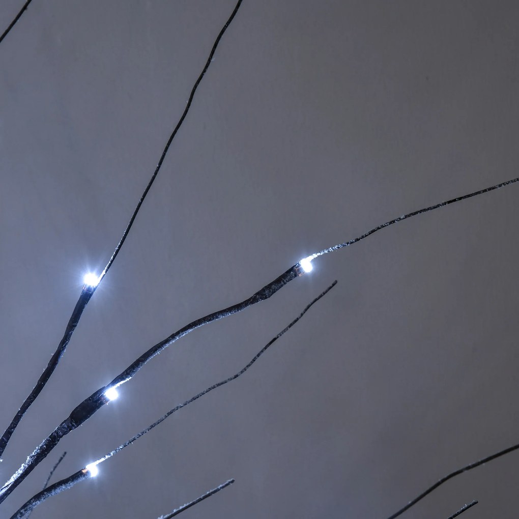 HOMCOM Sztuczna Brzoza z Oświetleniem LED, 96 ciepłych białych Mikro-LEDów, 150 cm, Brązowa