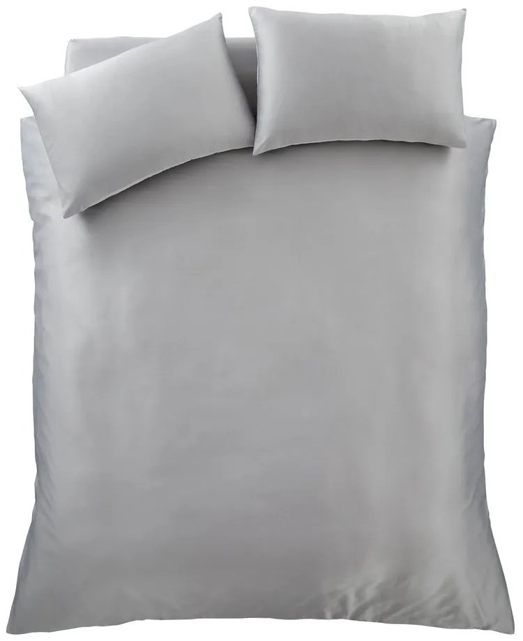 Szara satynowa pościel dwuosobowa 230x220 cm Silky Soft – Catherine Lansfield