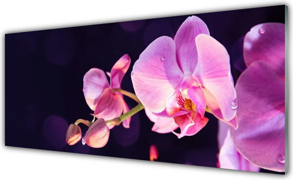 Panel Szklany do Kuchni Kompozycja Kwiatów I Liści