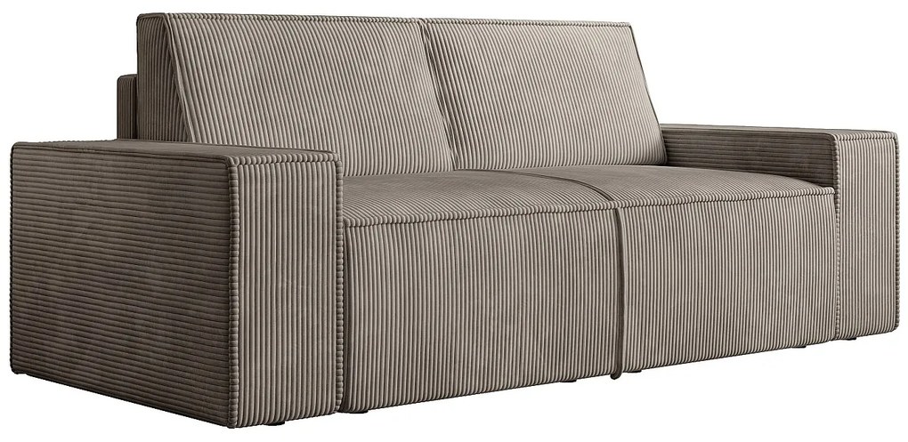 Kanapa 3-osobowa z sztruksu w kolorze taupe AMELIA