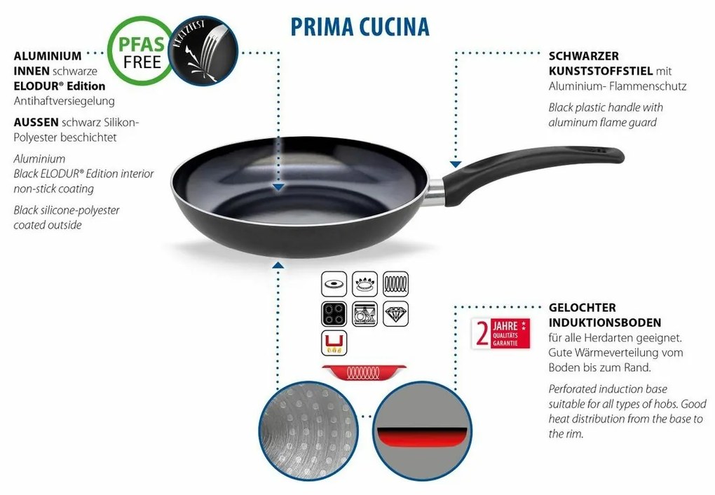 Elo 49524 Podstawowa patelnia Prima Cucina 24 cm, 24 cm