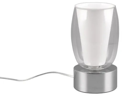 Lampa stołowa w kolorze srebra ze szklanym kloszem (wysokość 24 cm) Barret – Trio Select