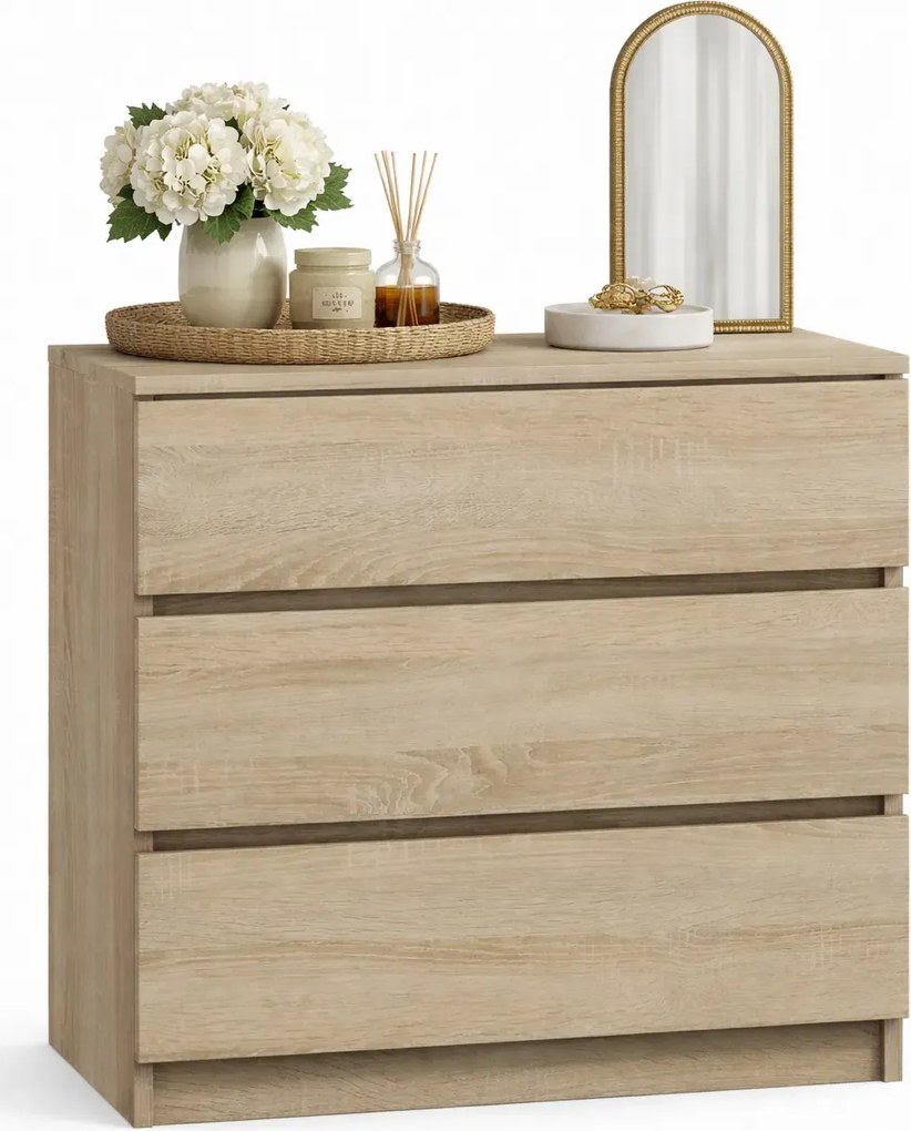 Mała Komoda Z 3 Szufladami Dąb Sonoma L2-G45