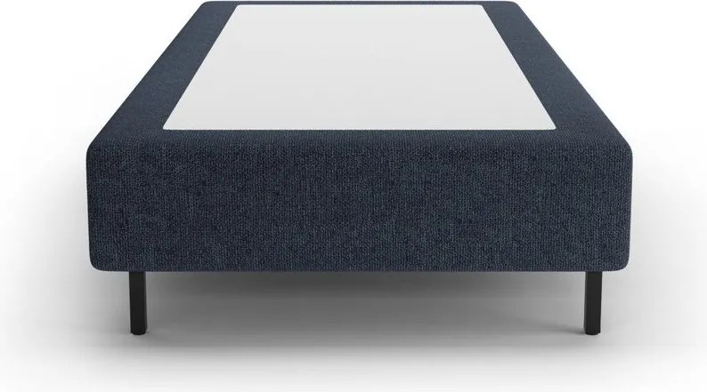 Ciemnoniebieskie tapicerowane łóżko jednoosobowe bez zagłówka 90x200 cm Whale – Micadoni
