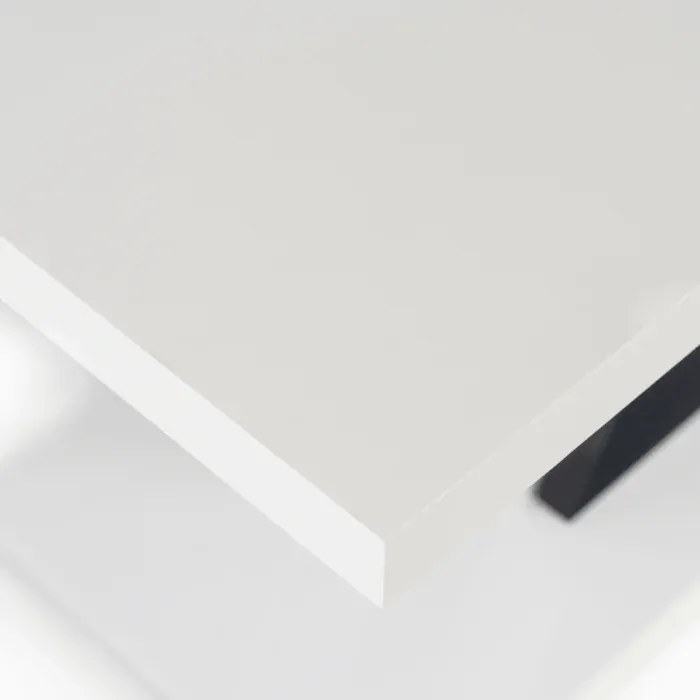 Stół Prostokątny Rozkładany CLARK 120-160 cm Czarny/Biały Połysk Glamour
