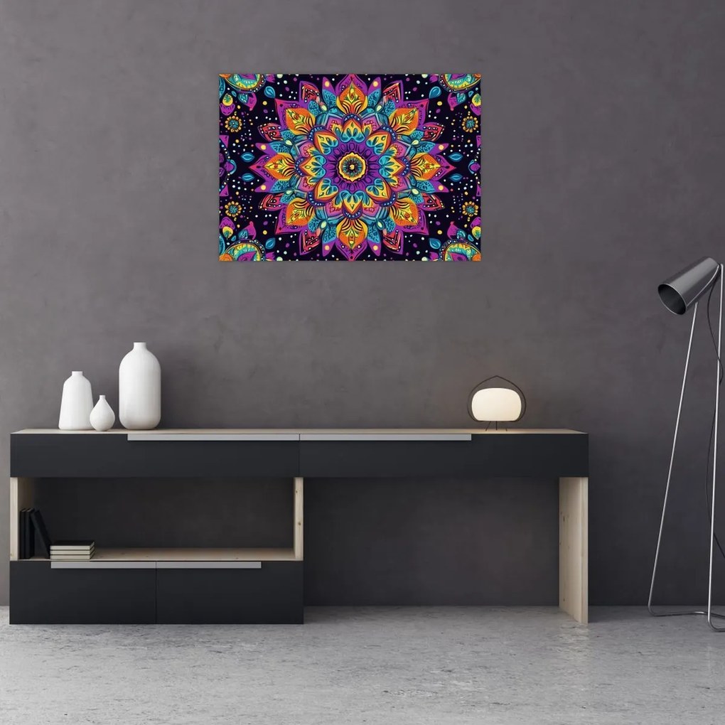 Obraz na szkle - Kalejdoskopowa mandala (70x50 cm)