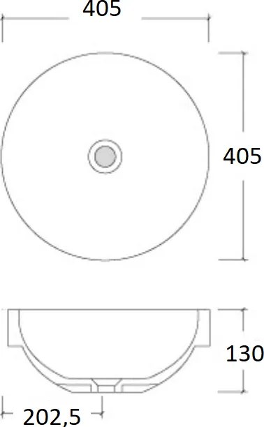 Umywalka nablatowa okrągła złota mat 40 cm ARI GOLD