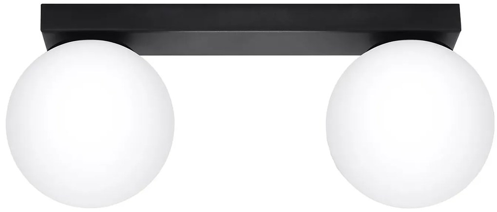 Czarna lampa sufitowa z kloszami w kształcie kuli - A164-Soho
