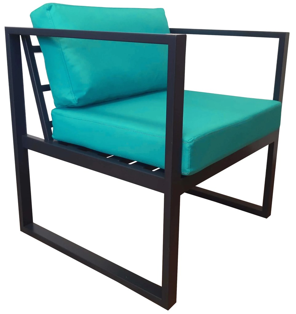 Zestaw mebli ogrodowych sofa + 2 fotele + stolik Oxford turkus